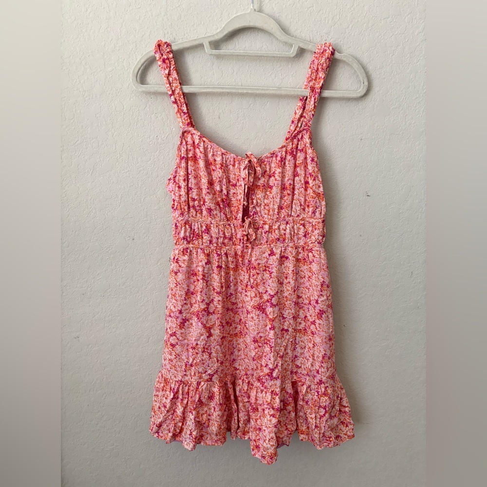 AE Silky Tie-Front Mini Dress size Medium - Picture 4 of 8
